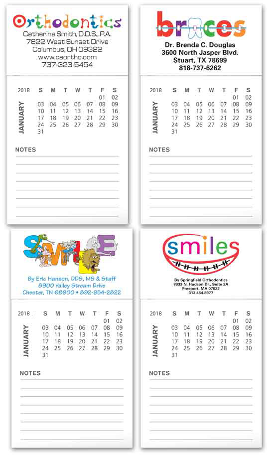 business card calendar