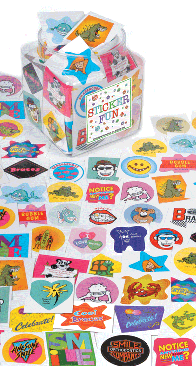 Assorted Sticker with container